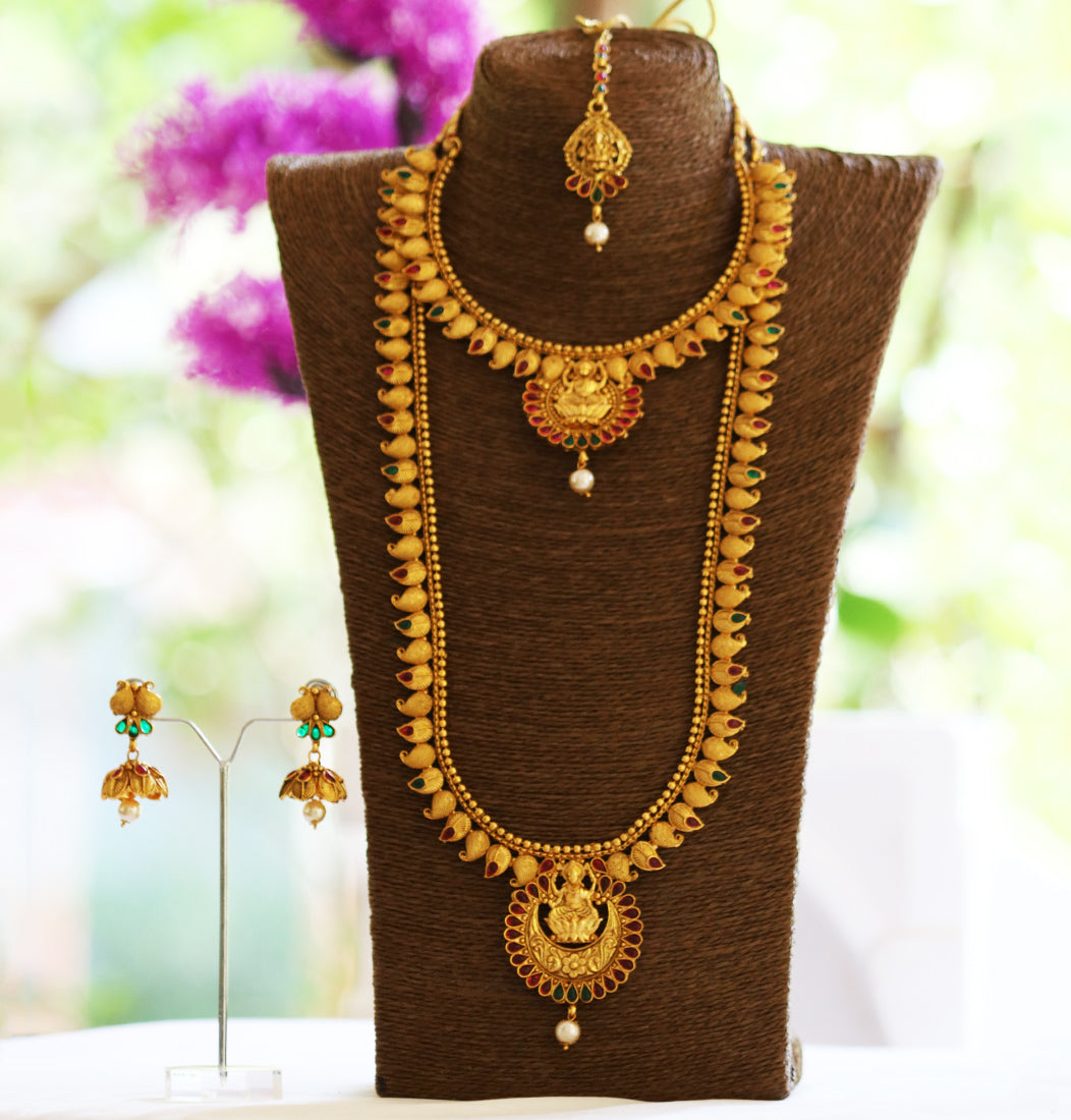 Fabulous Multicolor Laxmi Design Haram Set For Women