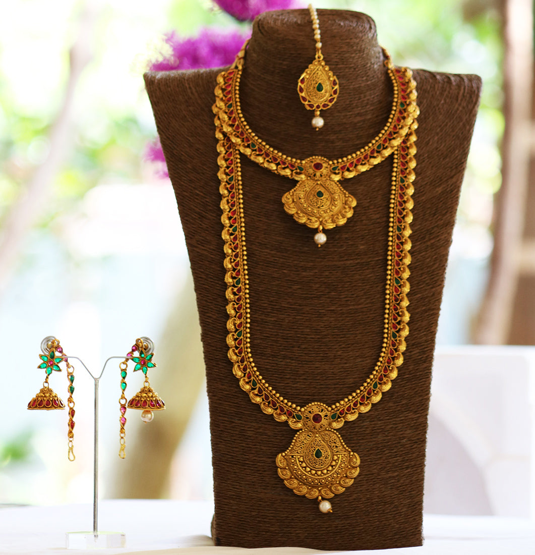 South Indian Multicolor Haram Set For Women
