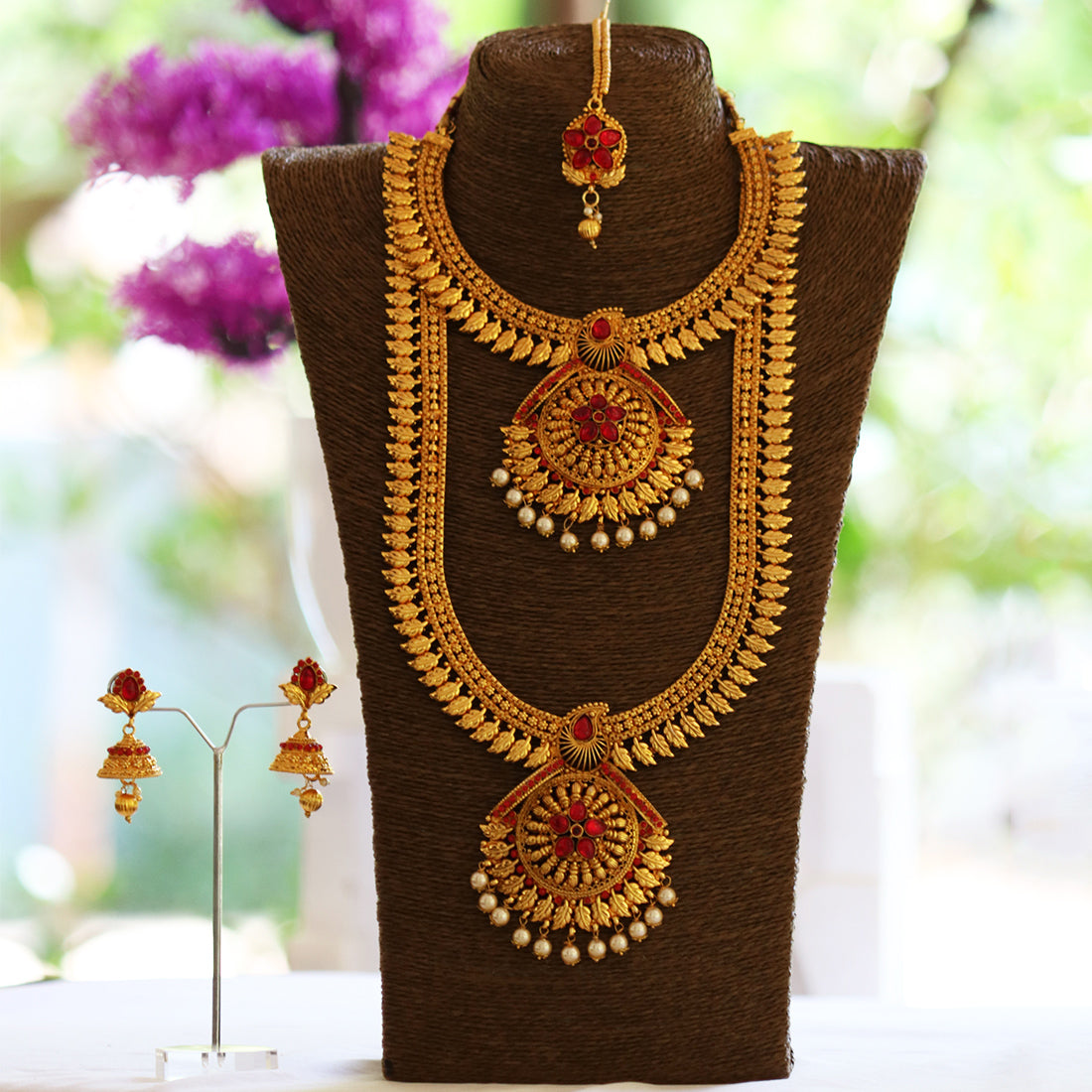 Leaf Design Maroon Color Haram Set