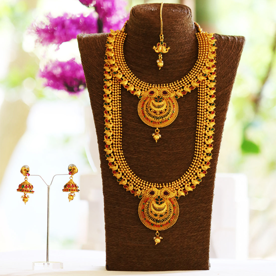 Awesome Peacock Design Multicolor Haram Set
