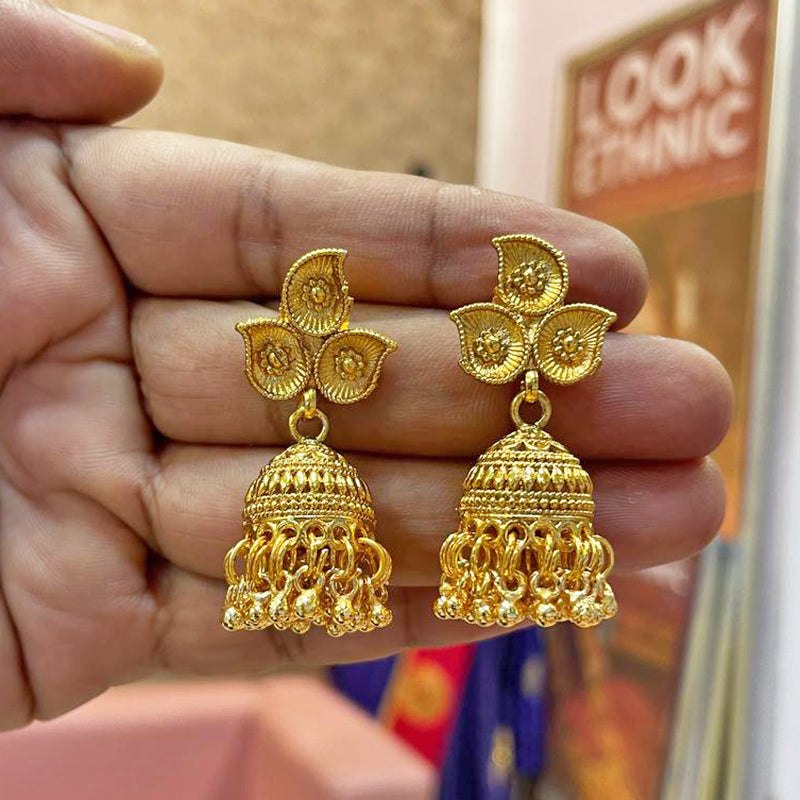 BRASS HARAM PAN SHAPE OMBO NECKLACE WITH JHUMKI