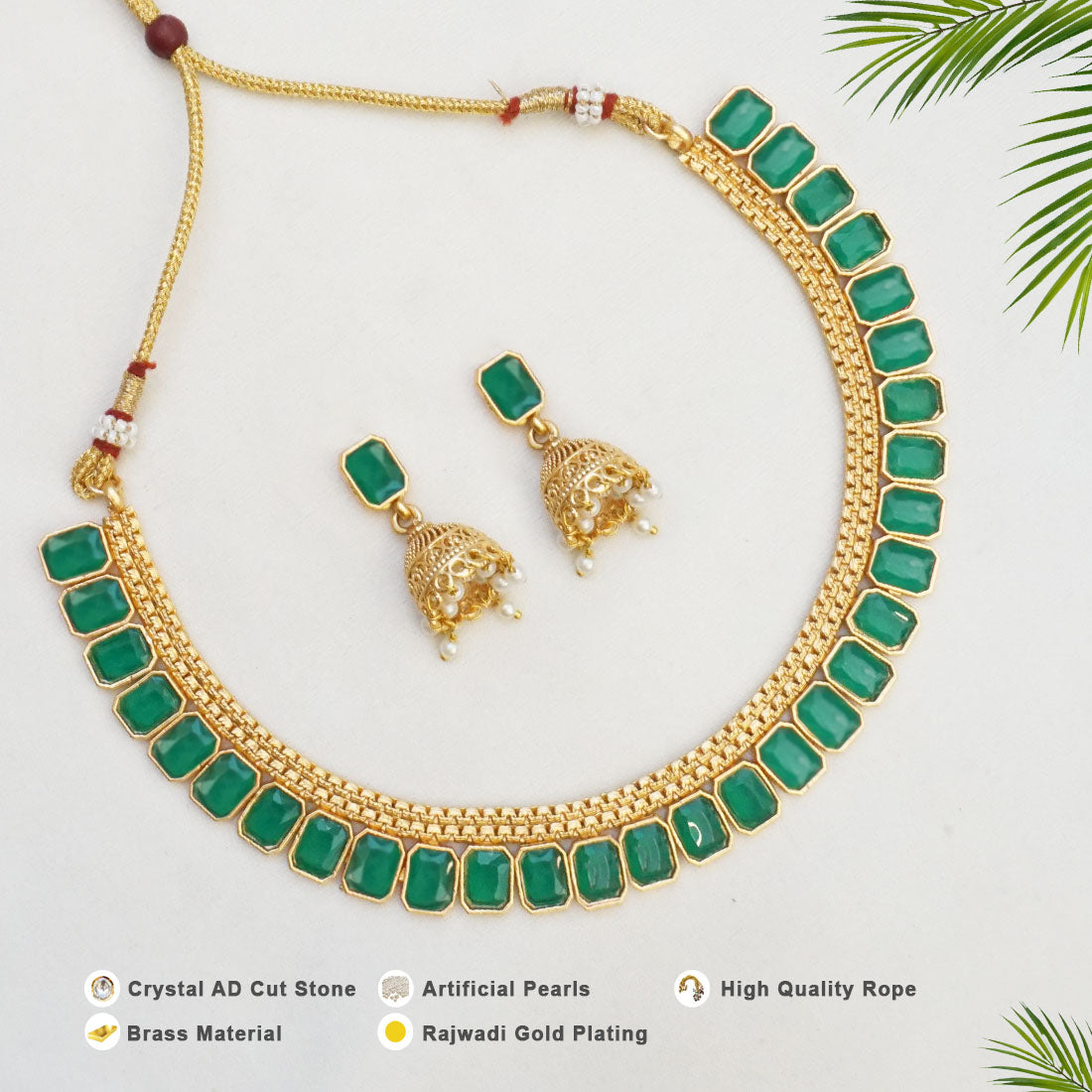 Rajwadi Necklace Set With Jhumki earring
