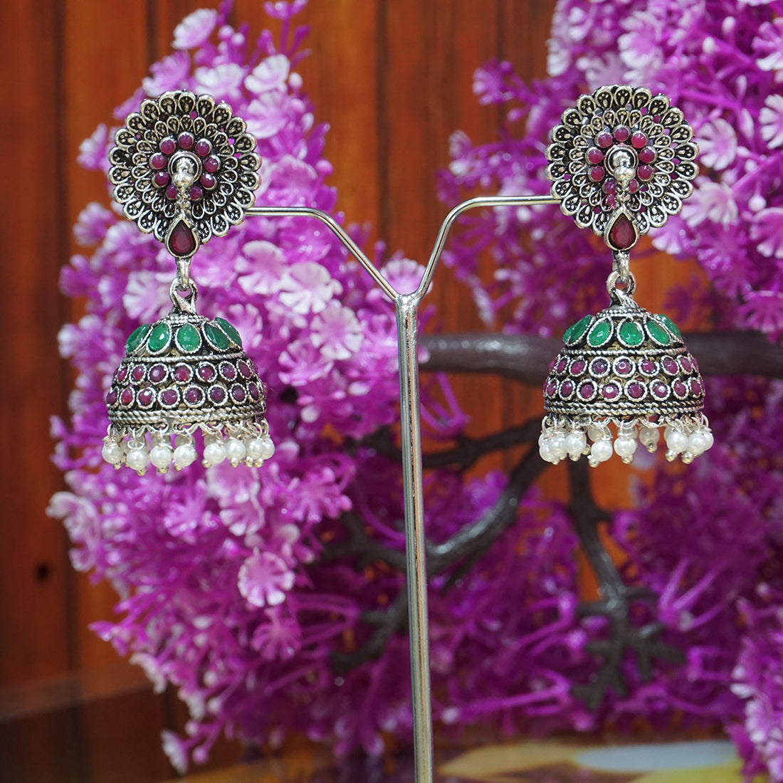 Peacock Design Multicolor Jhumka Earring