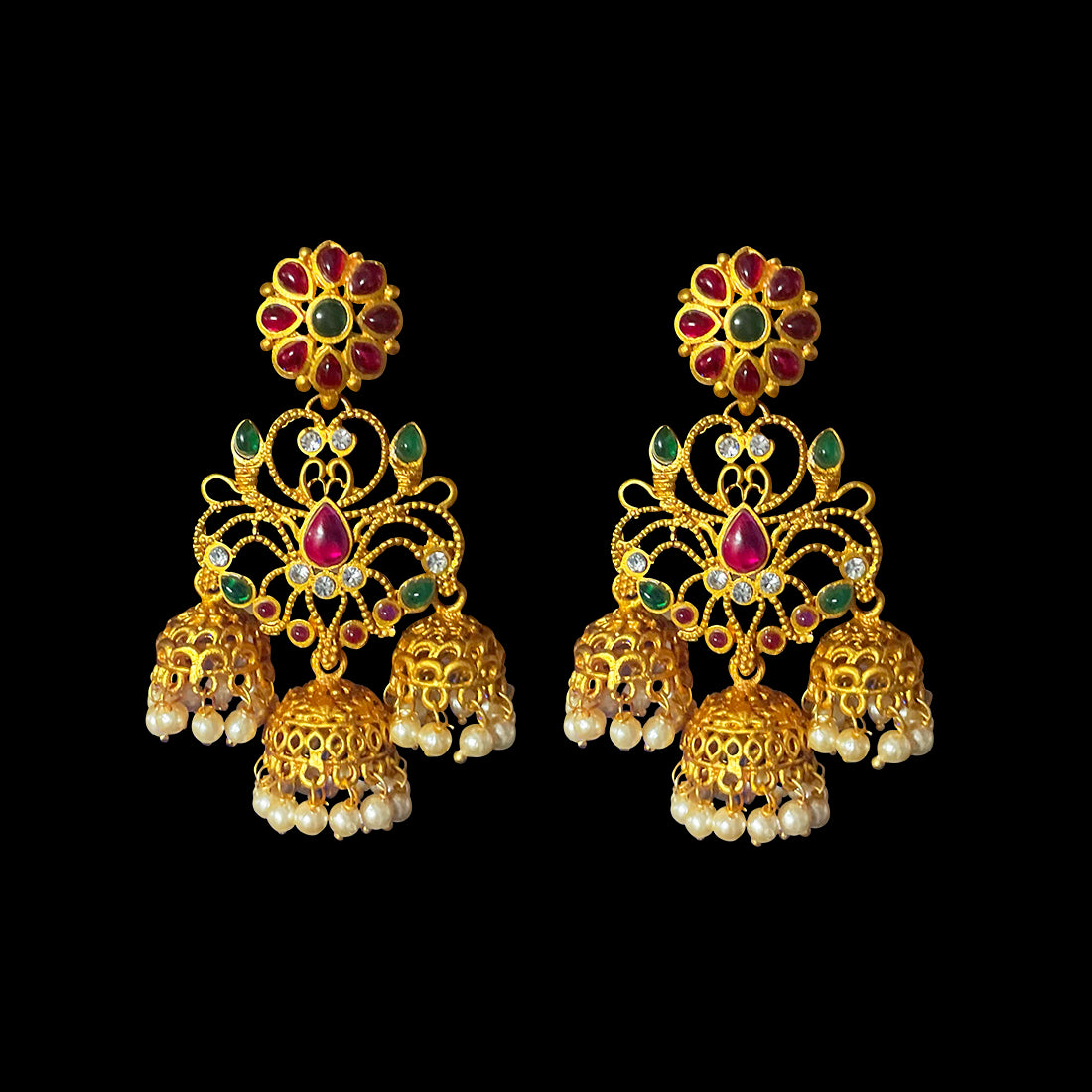 Matt High Gold Plated Jhumki Earring