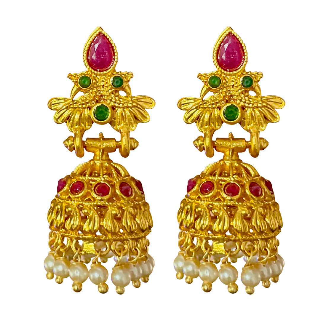 Matt Gold Plated Jhumki Earring