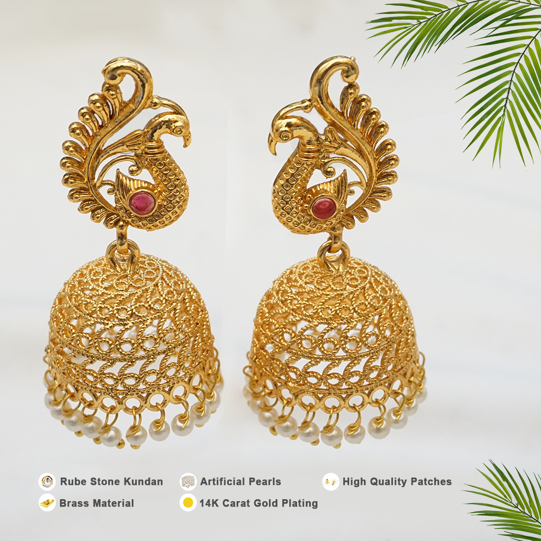 Experience the luxury of our premium quality earrings Look Ethnic