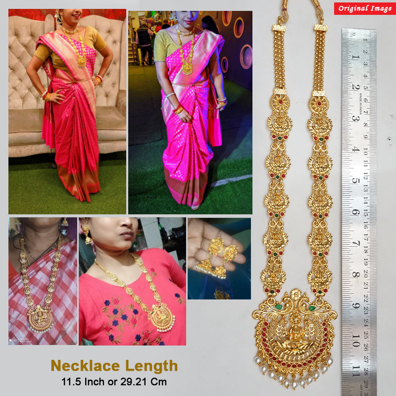 Look Ethnic Gold Plated Long Necklace For Women (LEMZL00049)