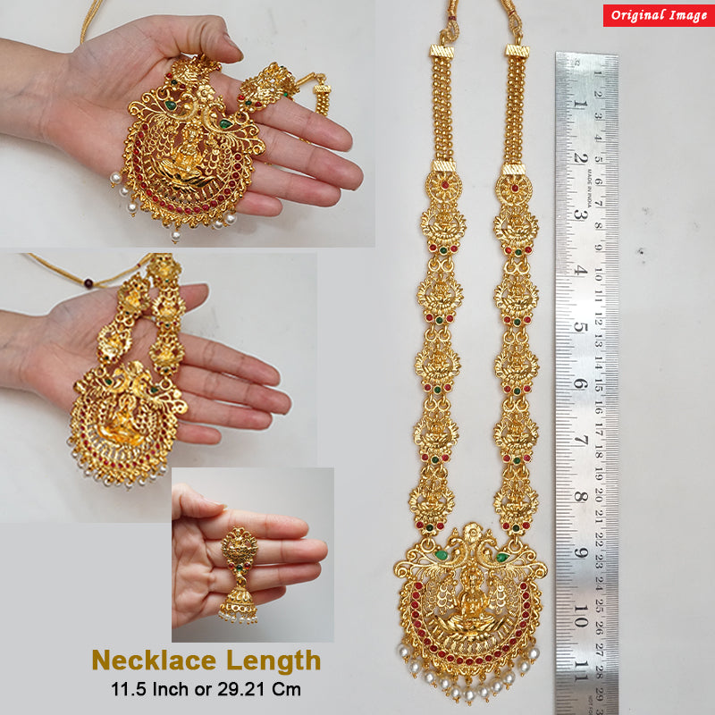 Look Ethnic Gold Plated Long Necklace For Women (LEMZL00049)