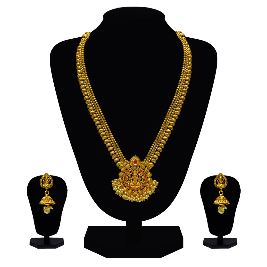 Look Ethnic Gold Plated Long Necklace For Women (LEMZL00059)