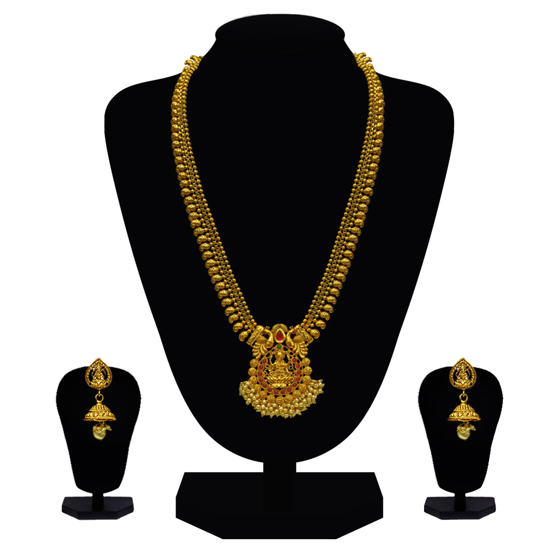 Look Ethnic Gold Plated Long Necklace For Women (LEMZL00060)