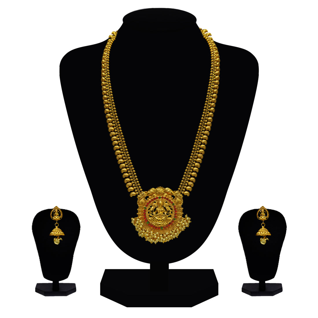 Look Ethnic Gold Plated Long Necklace For Women (LEMZL00061)