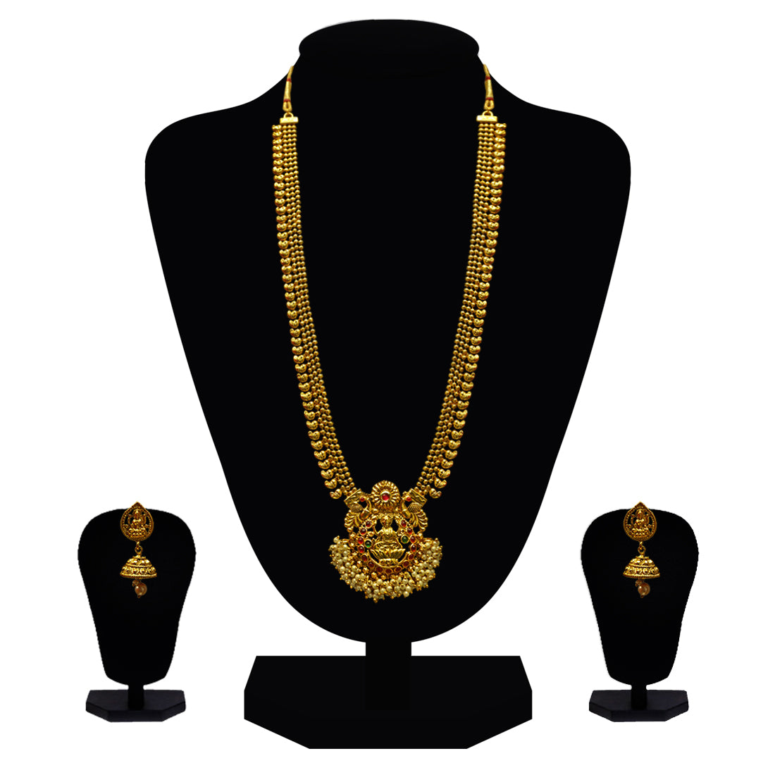 Look Ethnic Gold Plated Long Necklace For Women (LEMZL00063)