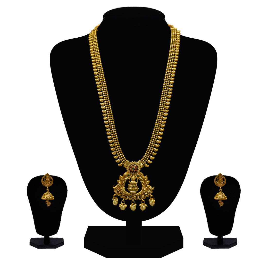 Look Ethnic Gold Plated Long Necklace For Women (LEMZL00268)