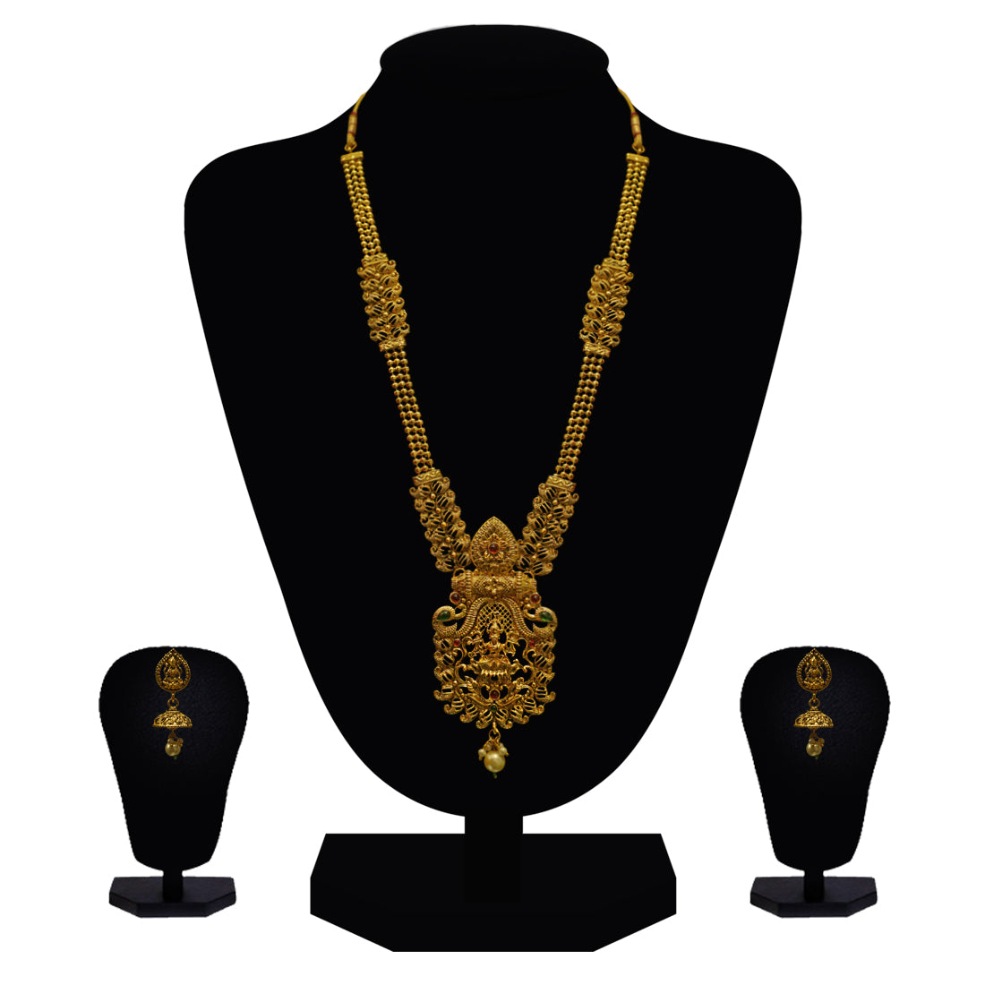 Look Ethnic Gold Plated Long Necklace For Women (LEMZL00284)