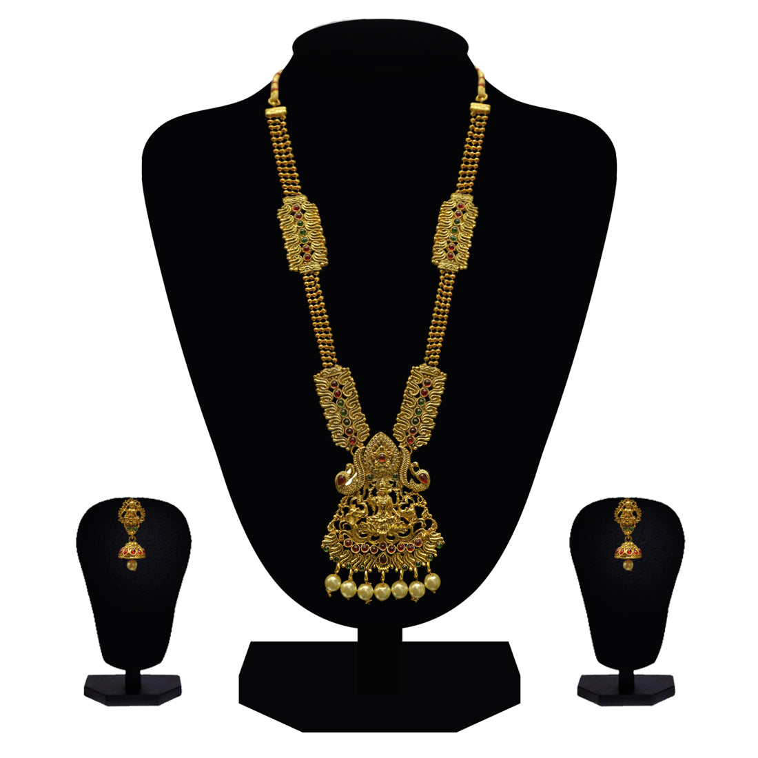 Look Ethnic Gold Plated Long Necklace For Women (LEMZL00290)
