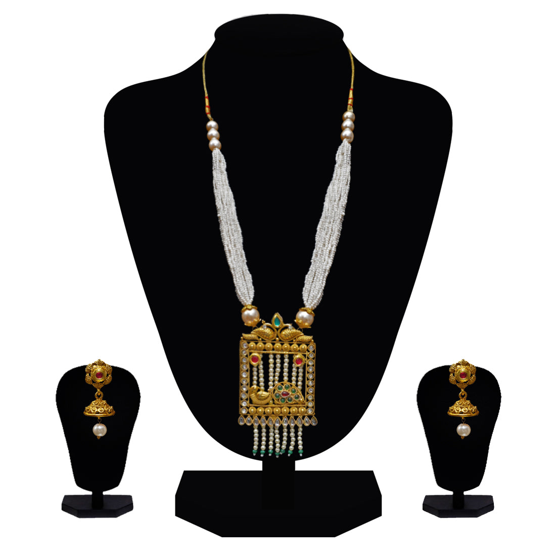 Look Ethnic Gold Plated Long Necklace For Women (LEMZL00308)