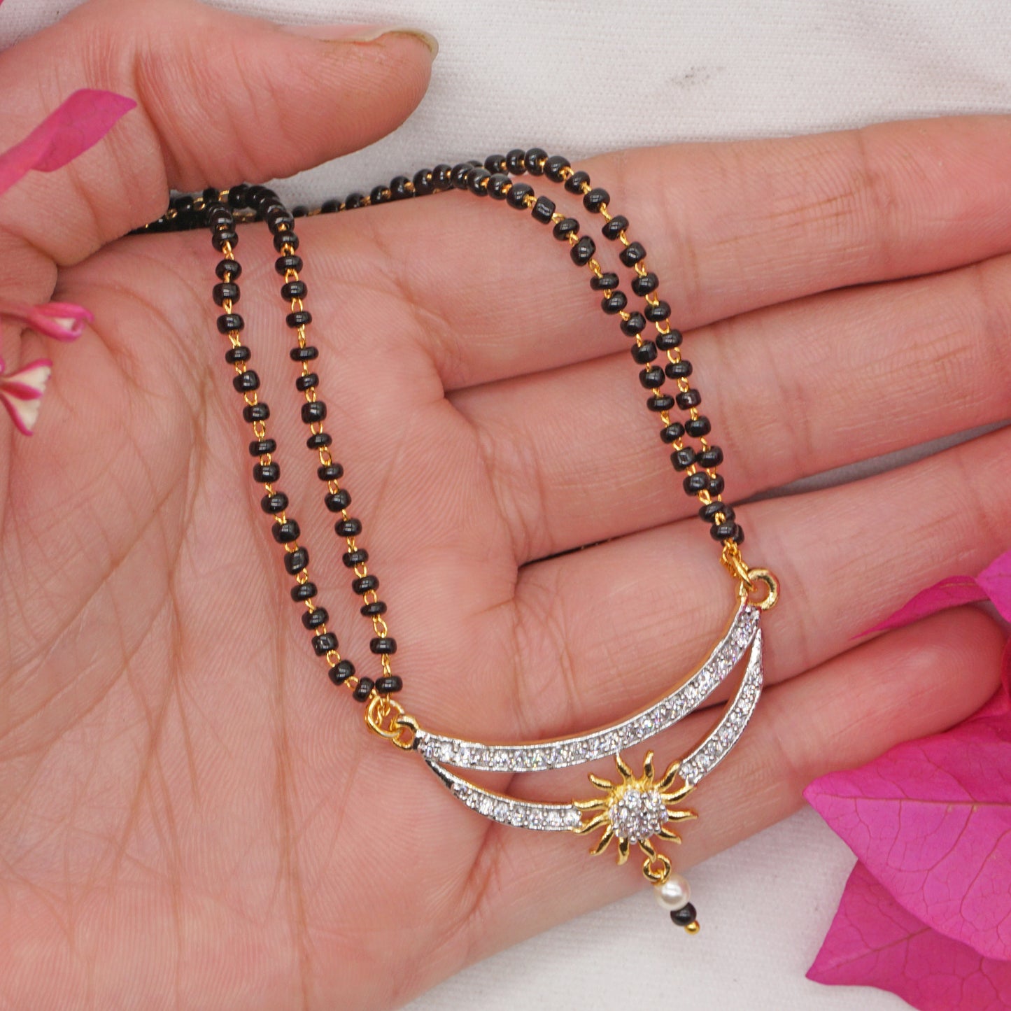 Latest American Diamond Studded Mangalsutra