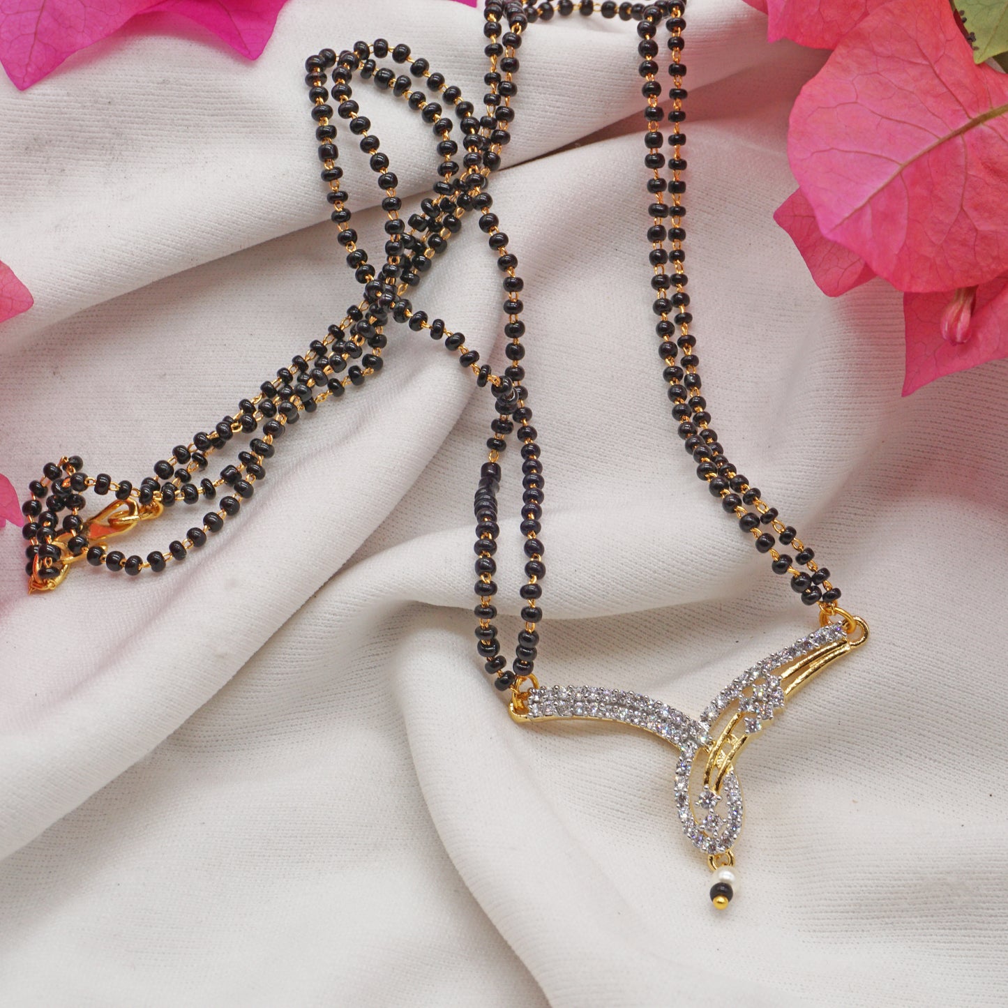 Rhodium Plated AD Mangalsutra For Women