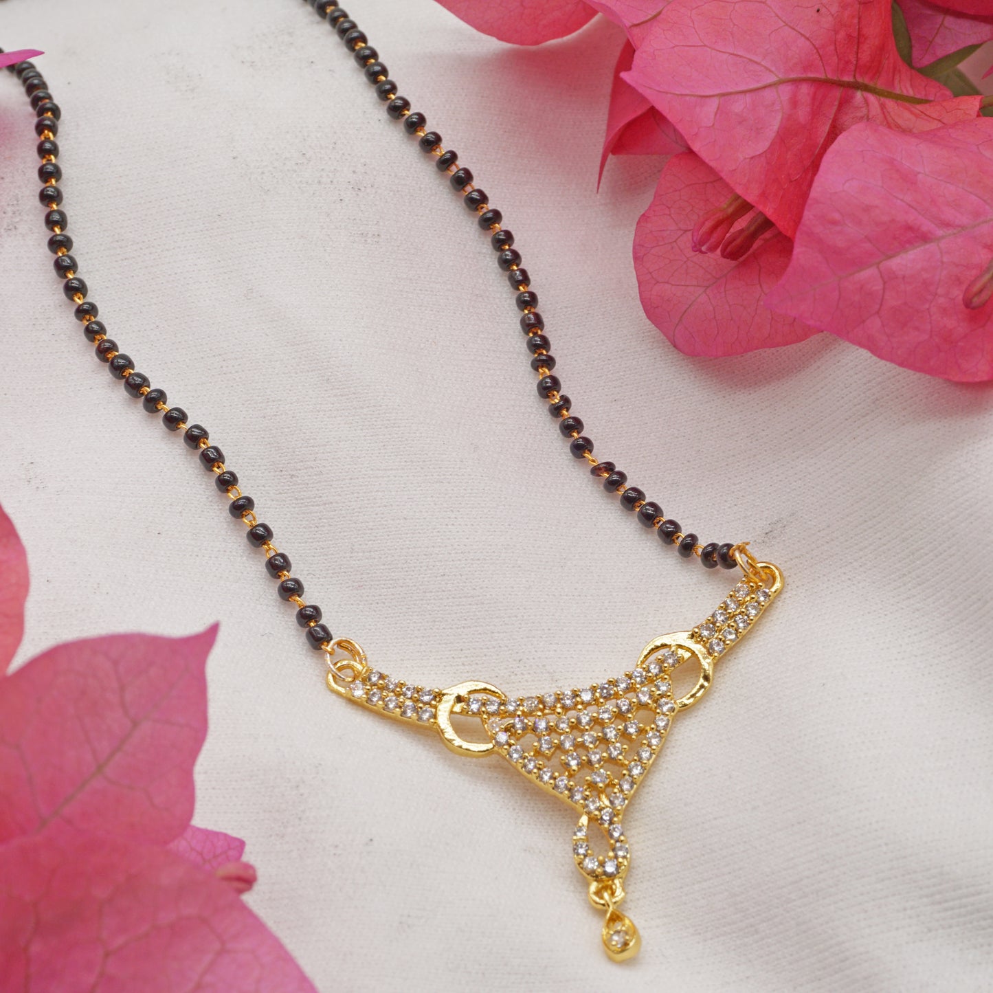 American Diamond Gold Plated Mangalsutra