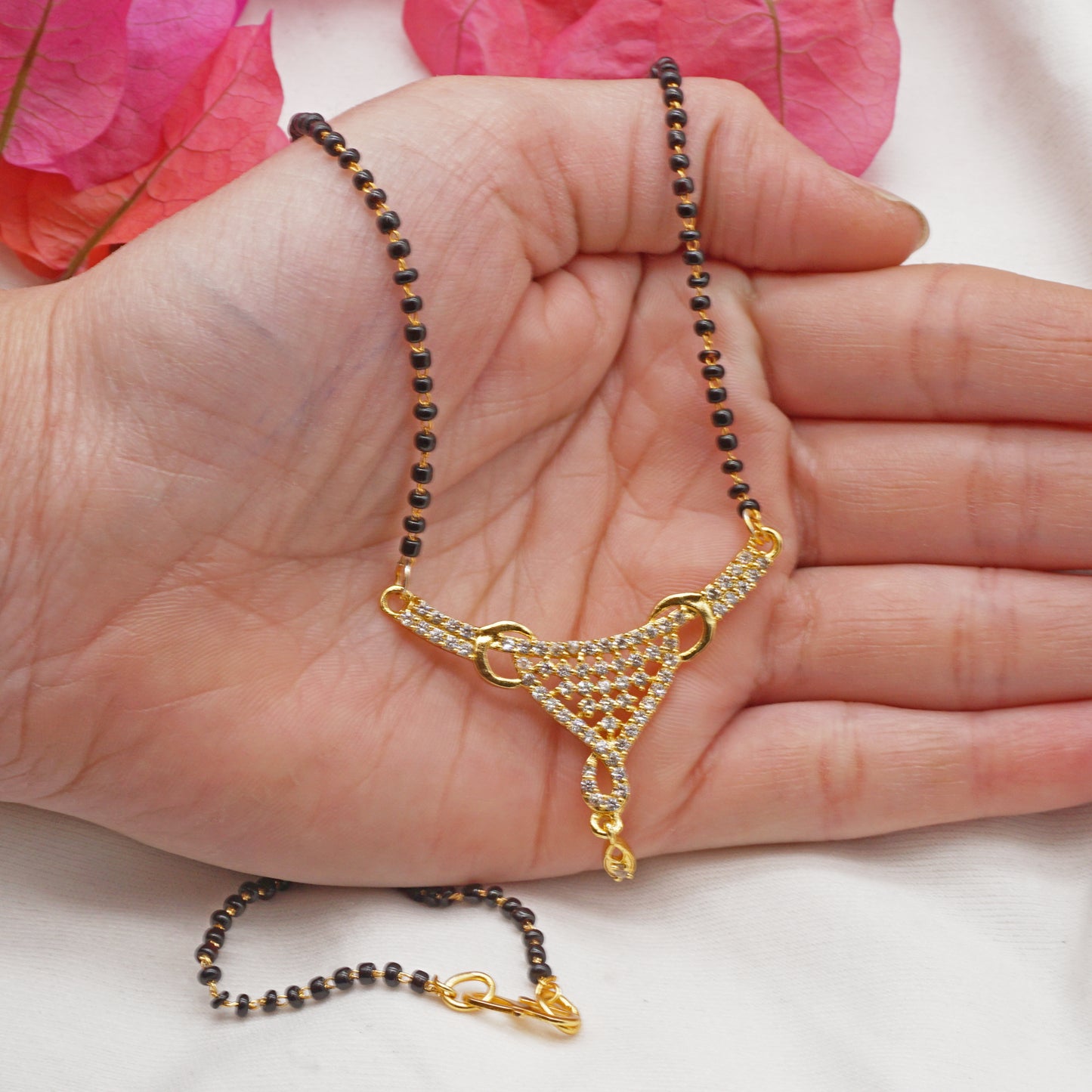 American Diamond Gold Plated Mangalsutra