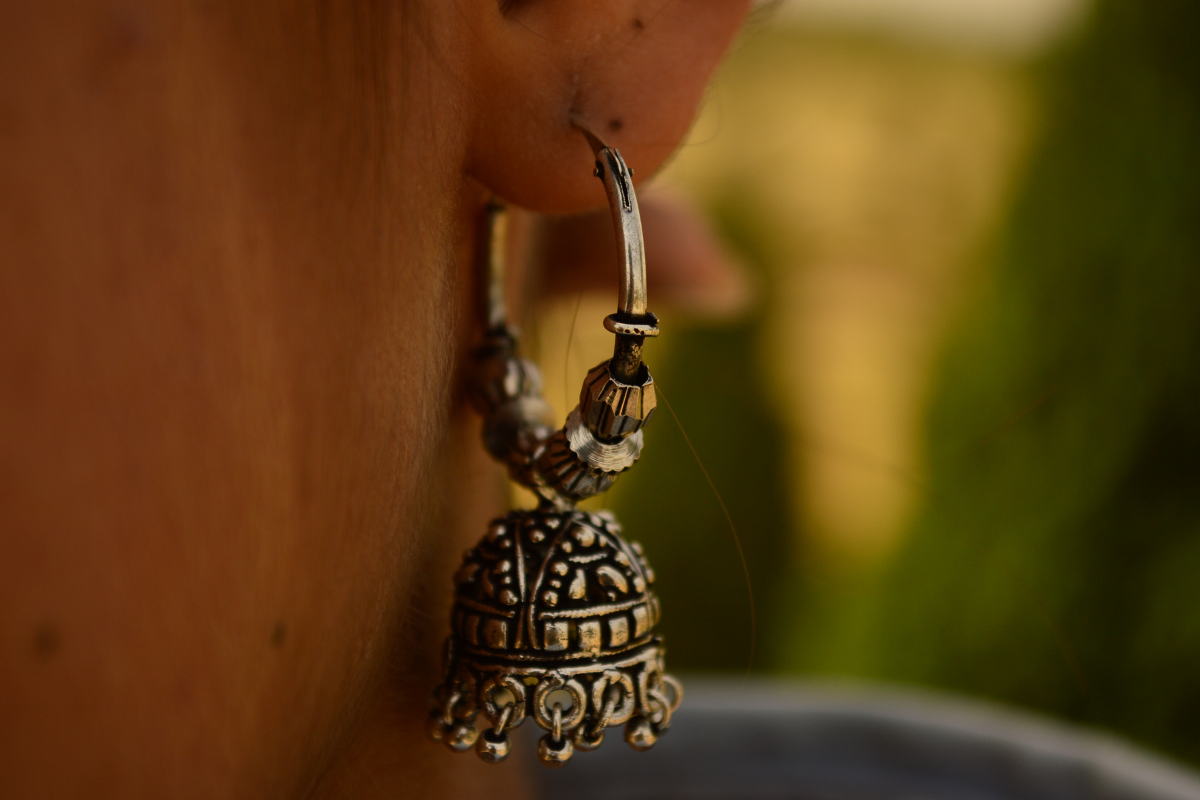 Classic Jhankar Gold Plated Jhumka Earrings - Voylla - 2942489