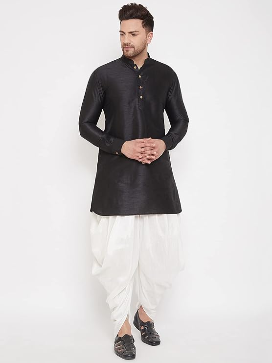 The fabric is soft and durable, and offers a perfect blend of comfort and practicality. Its unique design and cowl pattern make this dhoti a timeless piece.