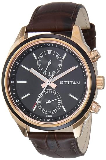 This Titan Neo watch is the perfect accessory to elevate any look. Featuring a blue analog dial and a stylish brown leather band, the watch has a case diameter of 48 millimetres.