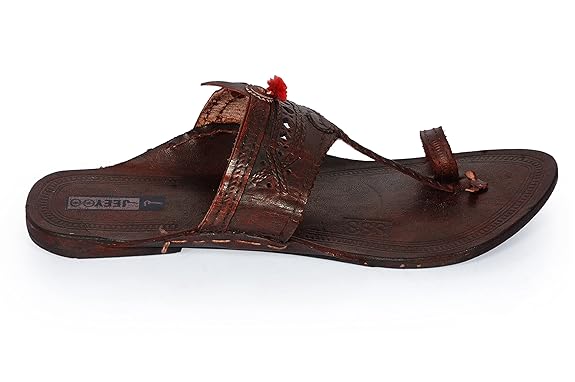Men's Leather Kolhapuri Chappal and Footwear offers a unique blend of style and comfort. Its stylish Kolhapuri chappal silhouette also ensures superior durability.