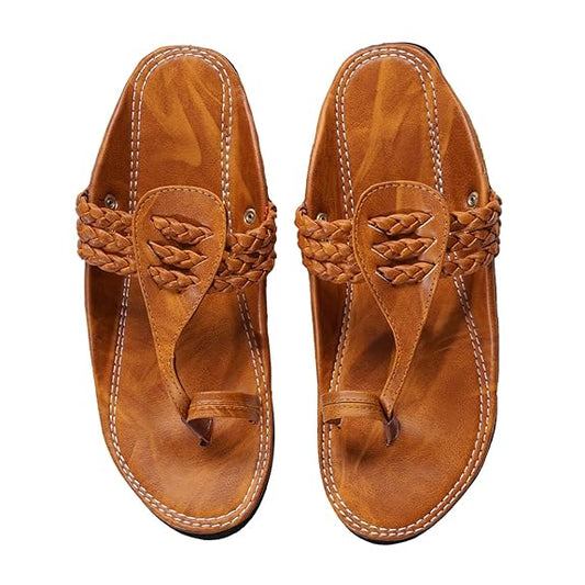 This classic chappal for men is designed with faux leather and features a traditional lace up closure. Kolhapuri Chappal for Men