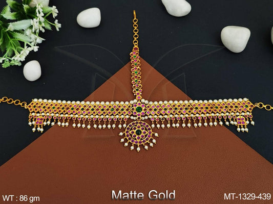 Beautiful Antique Jewellery Matte Gold Party Wear Maang Tikka