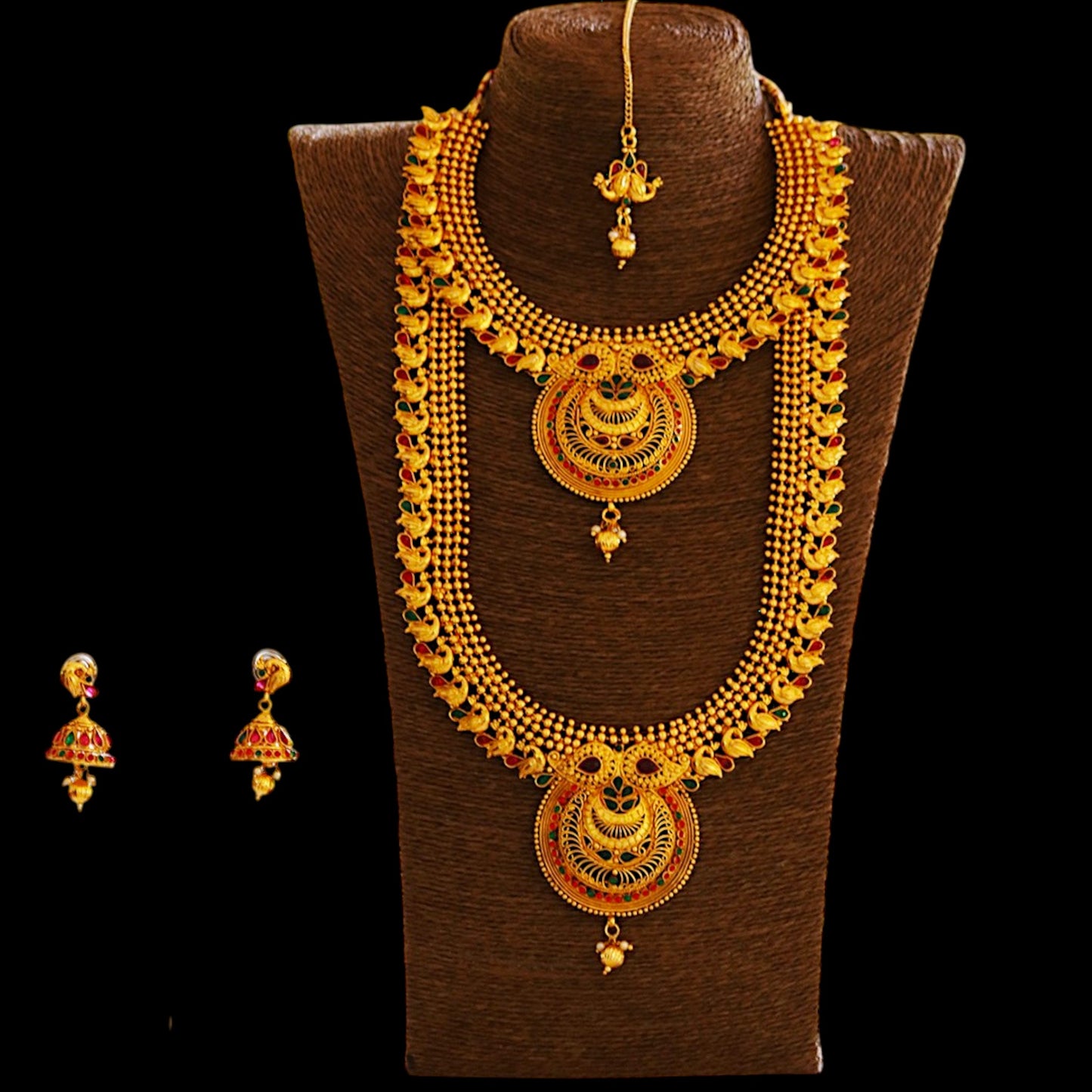 Awesome Peacock Design Multicolor Haram Set