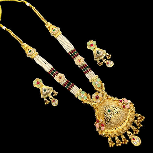 Tribal Long Haram Rajwadi Jewellery Set