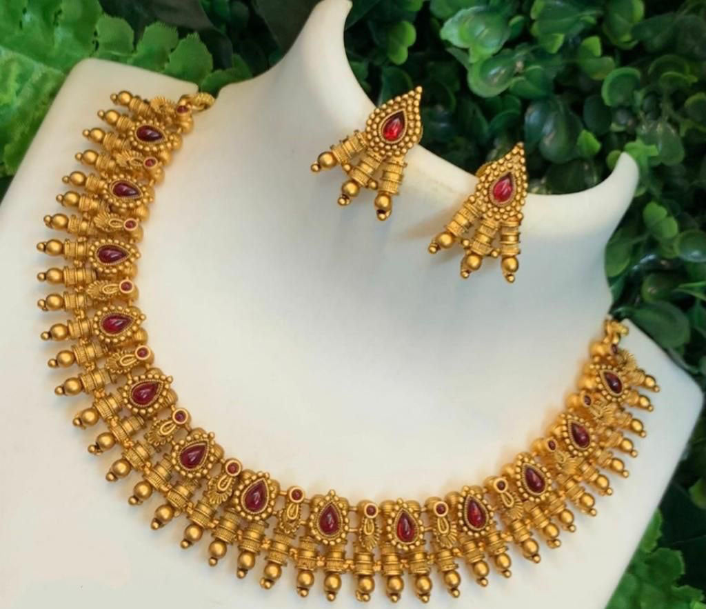 Maharashtra Rajwadi Plating Brass Necklace Set