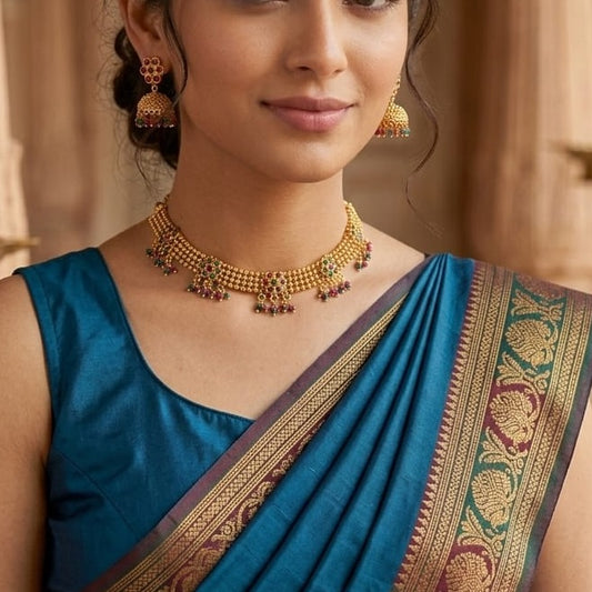 Antique Gold Plated Choker Necklace Set