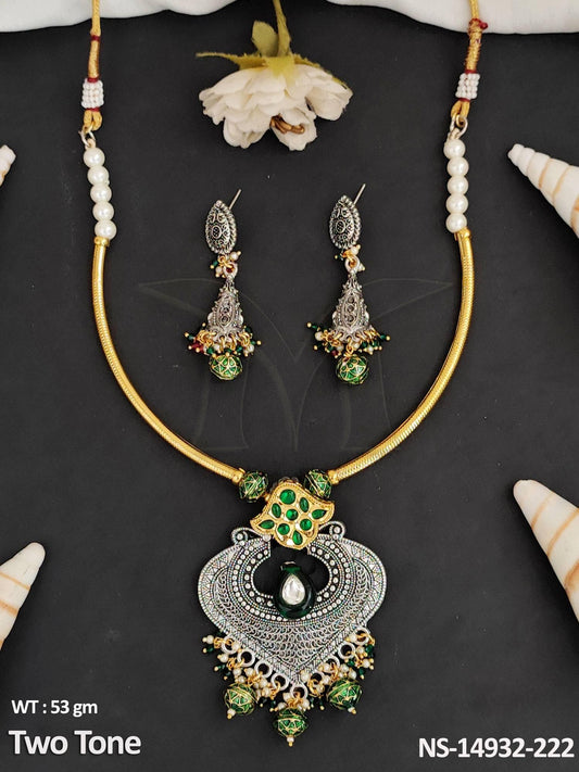 Experience the elegance and uniqueness of our Oxidized Jewellery Necklace Set,
