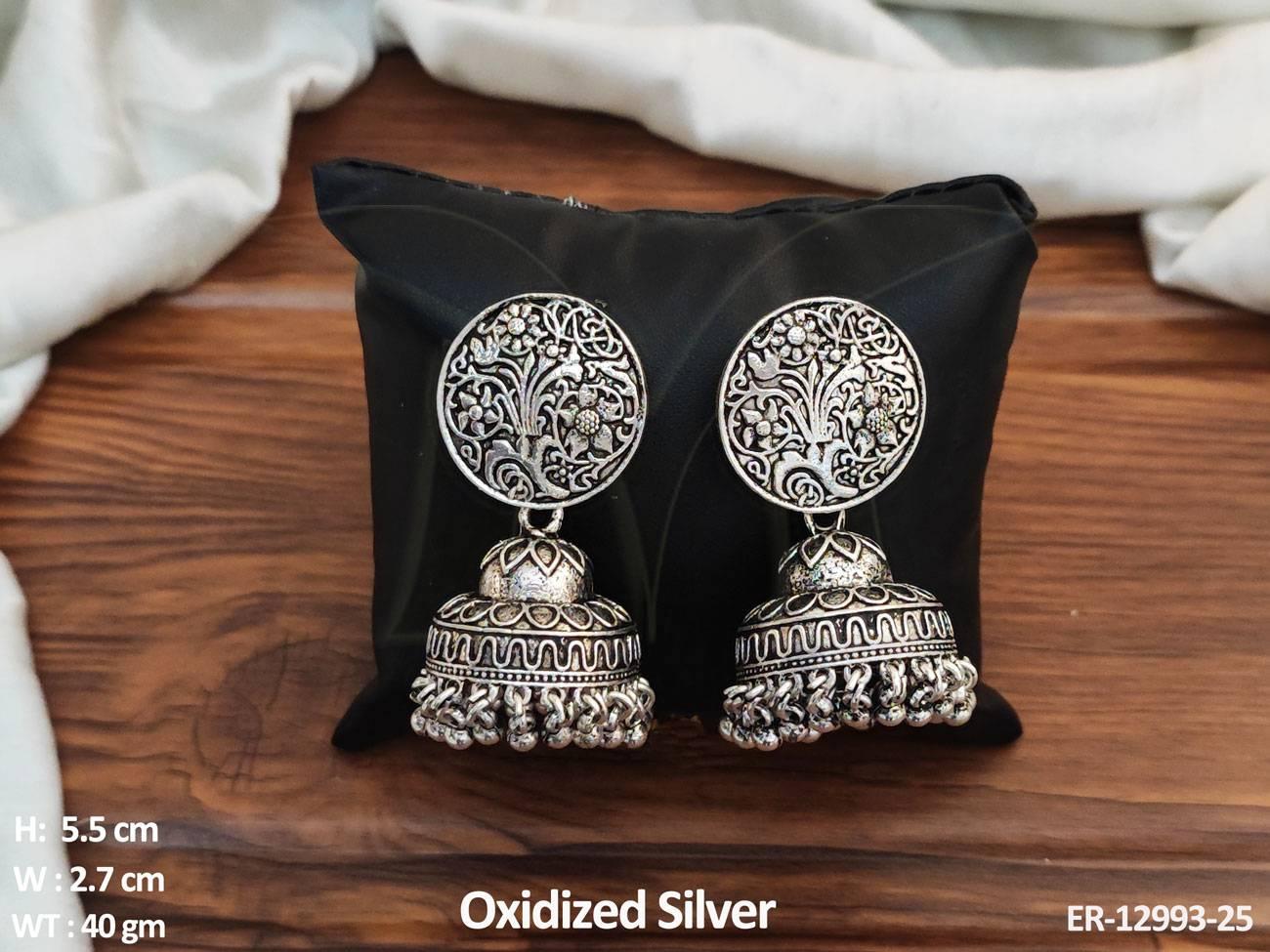 Made with high-quality materials and a unique oxidized finish, these earrings add a touch of sophistication to any outfit.