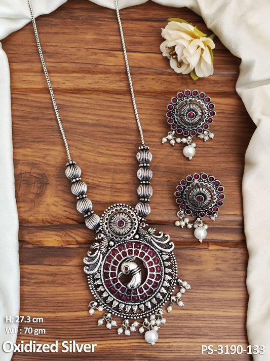 This stunning pendant set features beautiful designer Kemp design and antique oxidized silver.