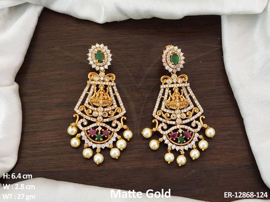 Experience divine elegance with our God Laxmi Design Temple Earrings