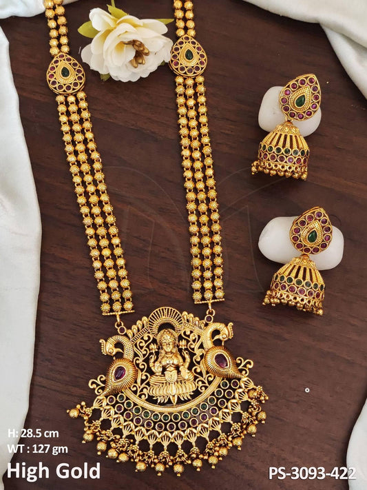 Experience elegance with our Fancy Design High Gold Polish Beautiful Laxmi Pendant set