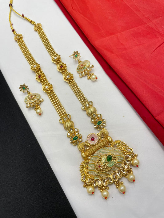 Elevate your style with our Antique Jewelry Long Necklace Set.