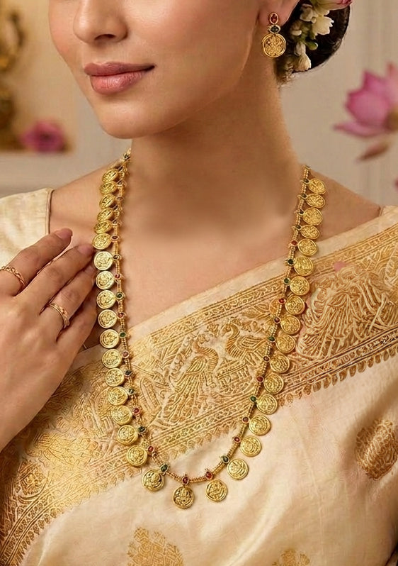Laxmi Coin Multi Long Necklace Set