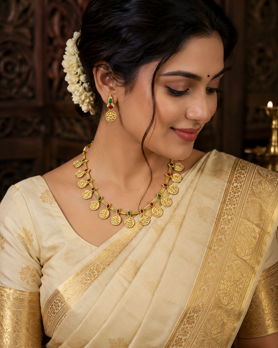 Laxmi Coin Multi Short Necklace Set