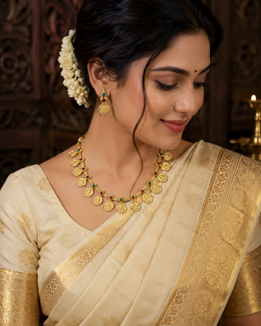 Laxmi Coin Multi Short Necklace Set