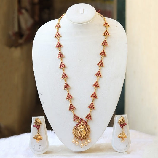 Elephant Inspired Gold Plated Necklace Set for Women