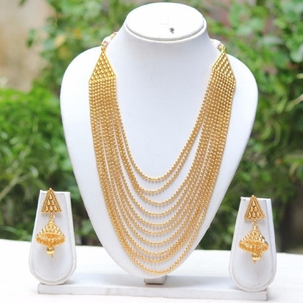 Artificial Necklace  | Gold Plated Necklace Set | 10 Layer Necklace Set | 