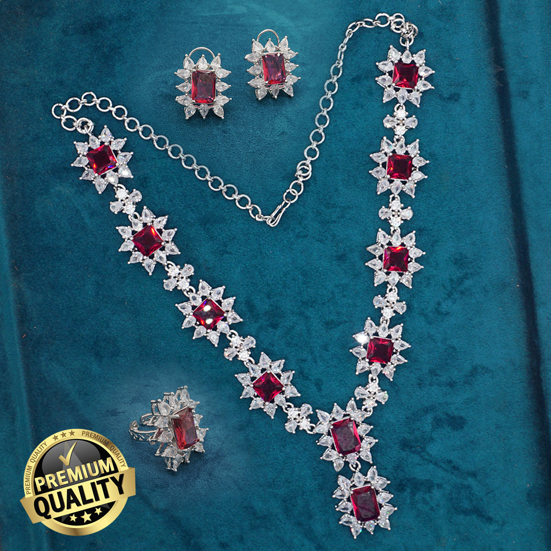 american diamond necklace sets | Ring | Earring