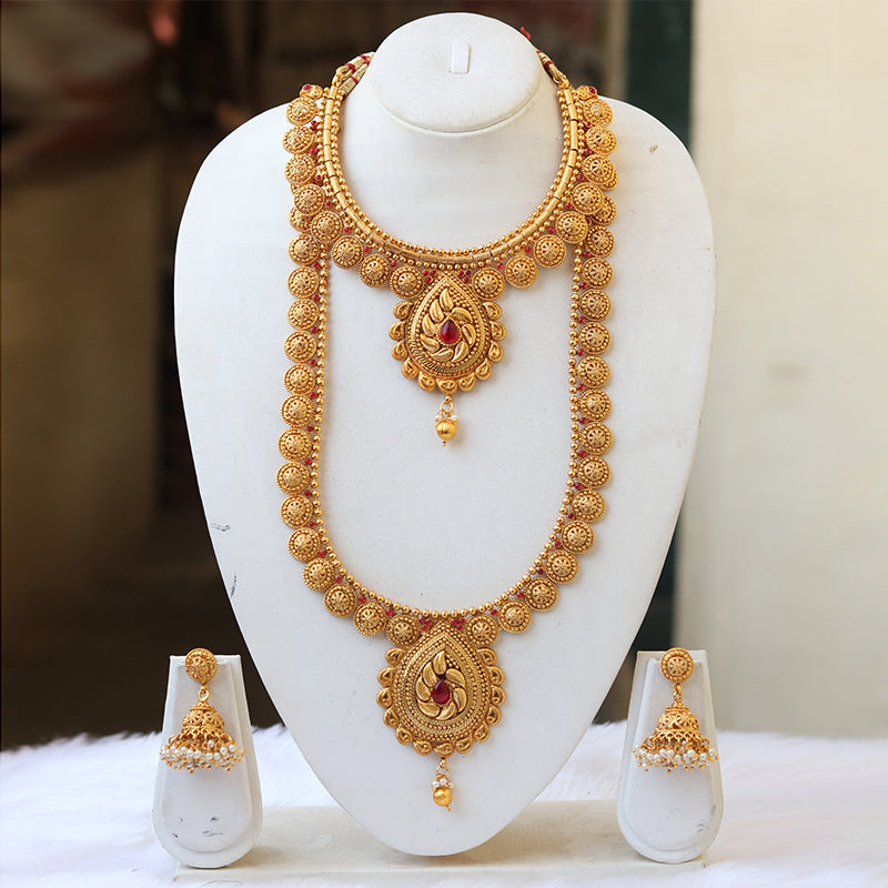 Handmade South Indian Traditional Semi Bridal Haram Necklace Set