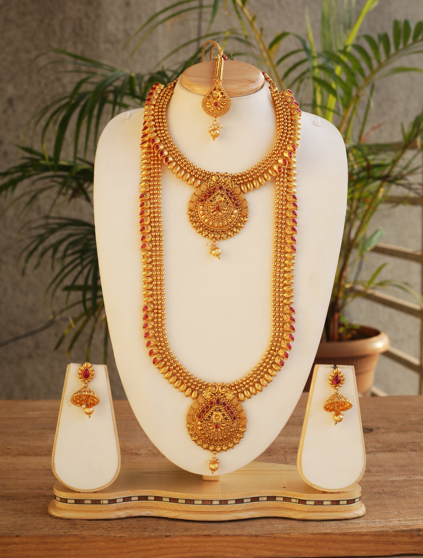 Traditional Maroon Color Haram Set