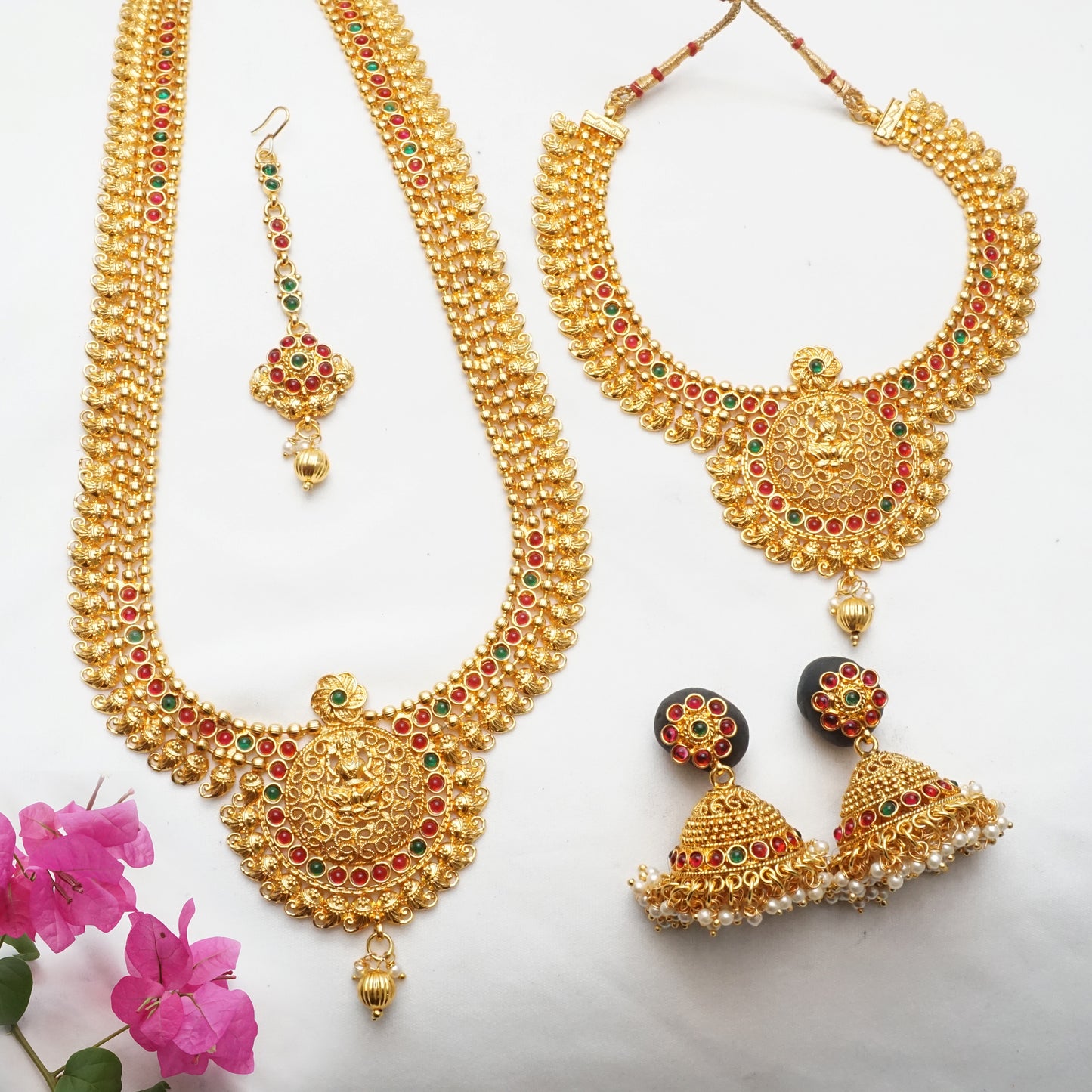Attractive Gold Plated Laxmi Design Haram Set