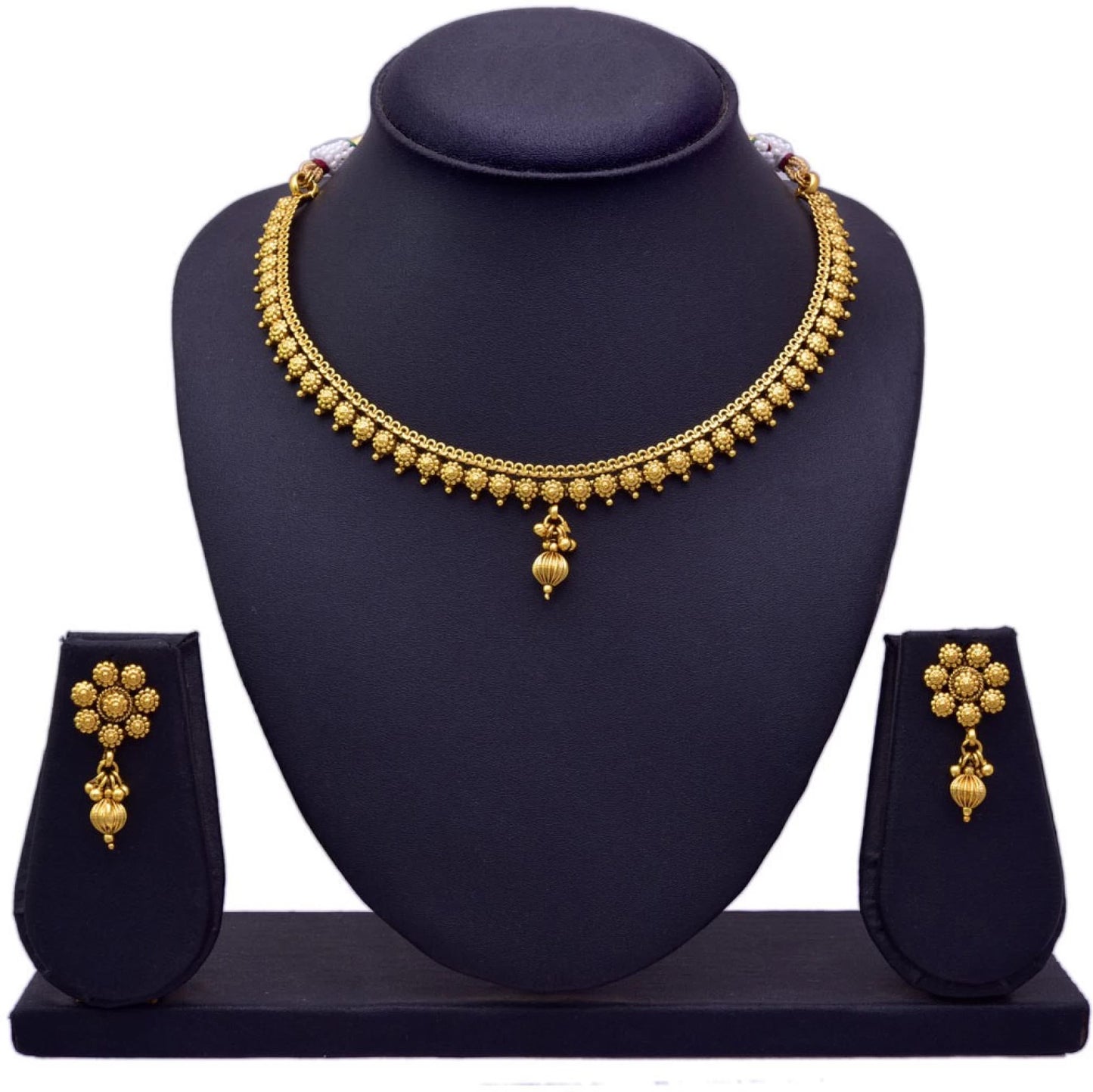 Necklace Set | Gold Plated jewellery | Gold Plated Choker Necklace Set With Stud Earrings